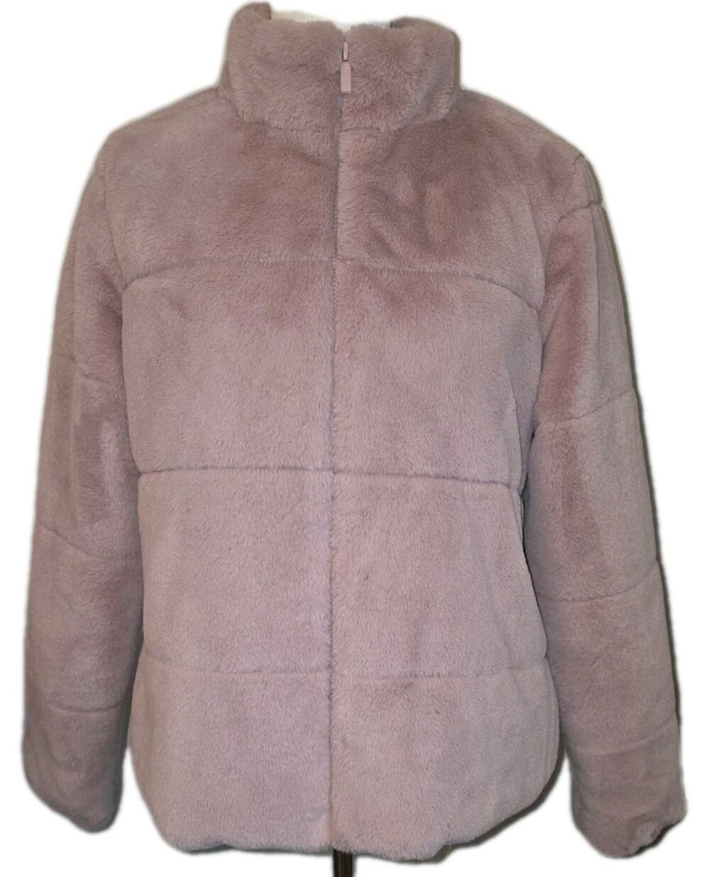 Lightweight Full Zip Pink Faux Fur Jacket w/Pockets by Daily Thread